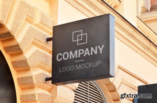 Company sign street mockup
