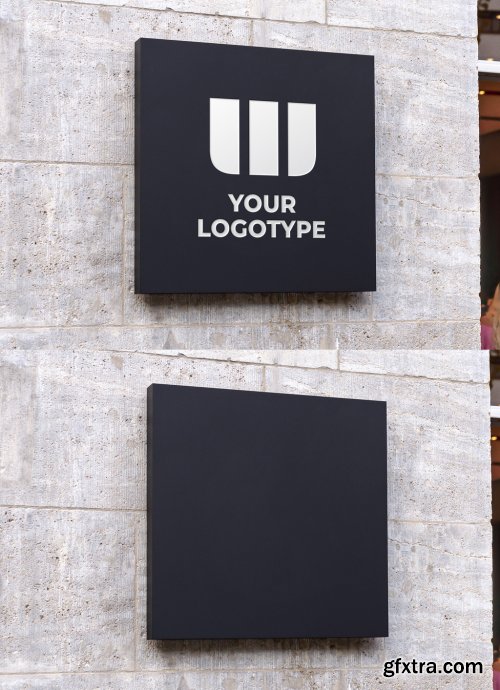 Logo Mockup Wall Mount Sign 329108658
