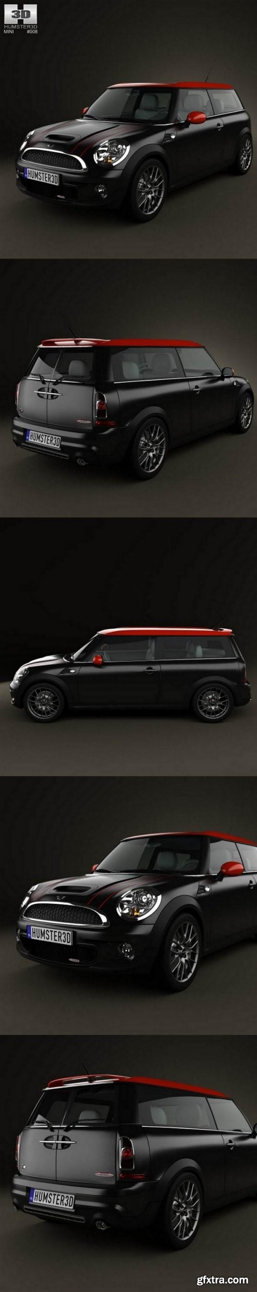 HUM3D Mini Cooper John Works Clubman 2011 3D Model
