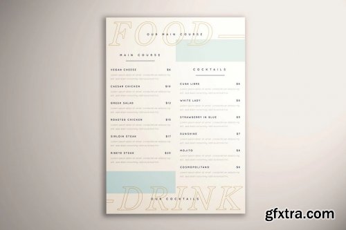 Hipstery Food Menu