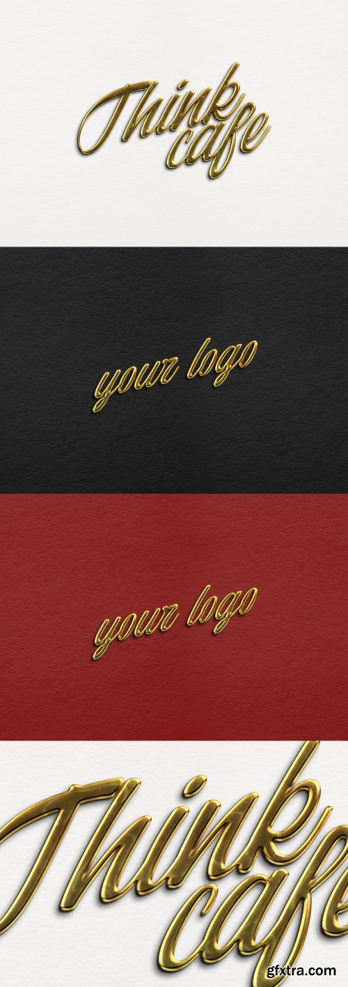 Gold Sign Effect 3D Wall Branding Effect 331497779