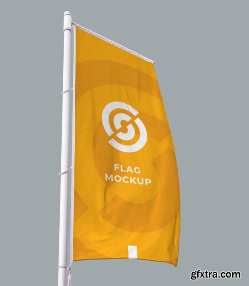 Vertical flag mockup