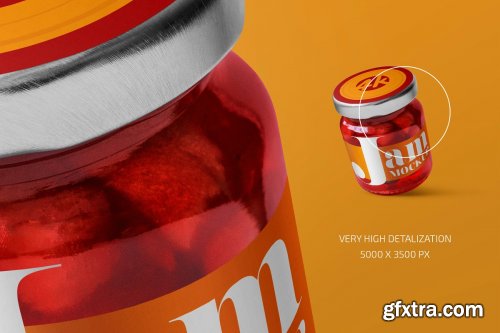 CreativeMarket - Glass Jar with Jam Mockup Set 4649624