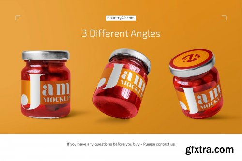 CreativeMarket - Glass Jar with Jam Mockup Set 4649624