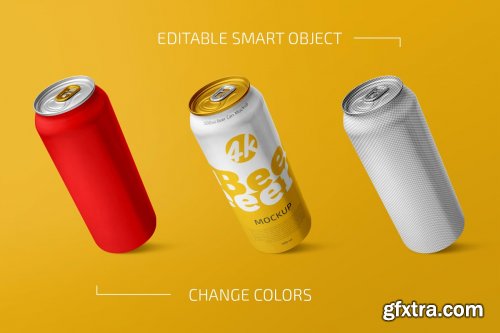 CreativeMarket - 500ml Beer Can Mockup Set 4644043