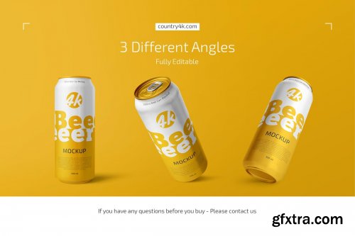 CreativeMarket - 500ml Beer Can Mockup Set 4644043