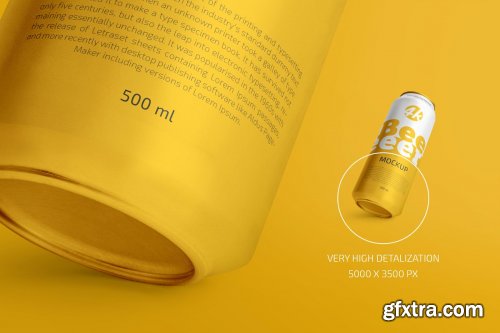 CreativeMarket - 500ml Beer Can Mockup Set 4644043