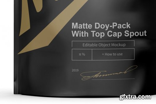 CreativeMarket - Matte Black Doy-Pack With Top Cap 4041023
