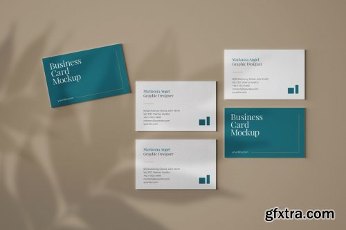 CreativeMarket - Business Card Mockup Set With Shadow 4606553