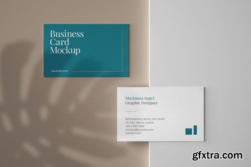 CreativeMarket - Business Card Mockup Set With Shadow 4606553