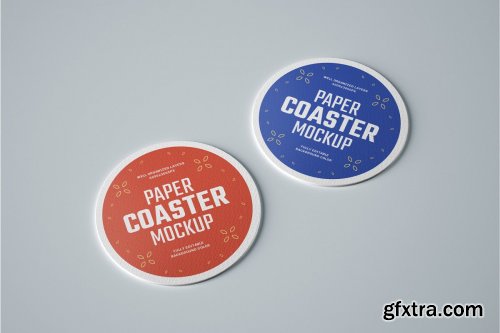 CreativeMarket - 33 Paper Beverage Coaster Mockup Set 4752179