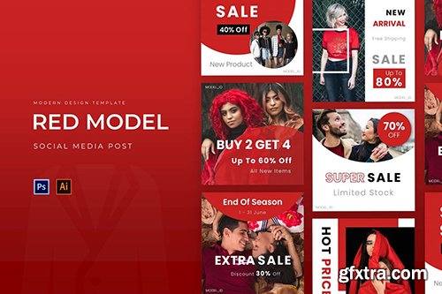 Red Model Instagram Post