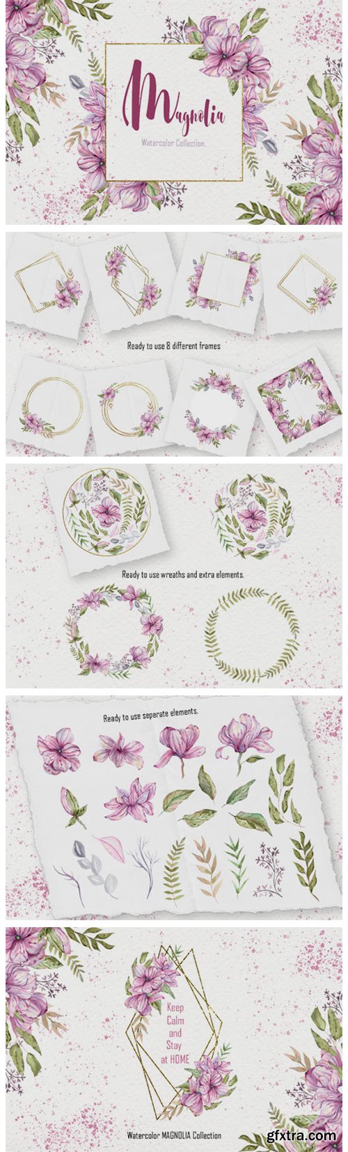 Watercolor Magnolia Collection 3802173