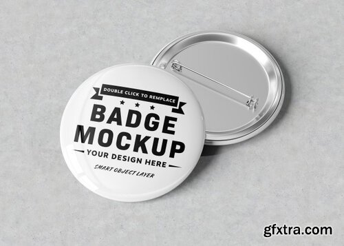 Blank pin mockup on concrete surface Premium Psd