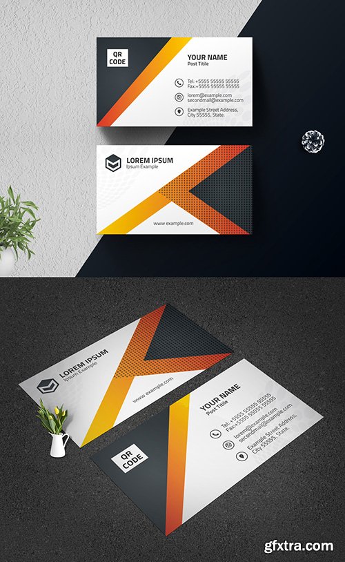 Business Card Layout with Gradient Automobile Illustration 334526180