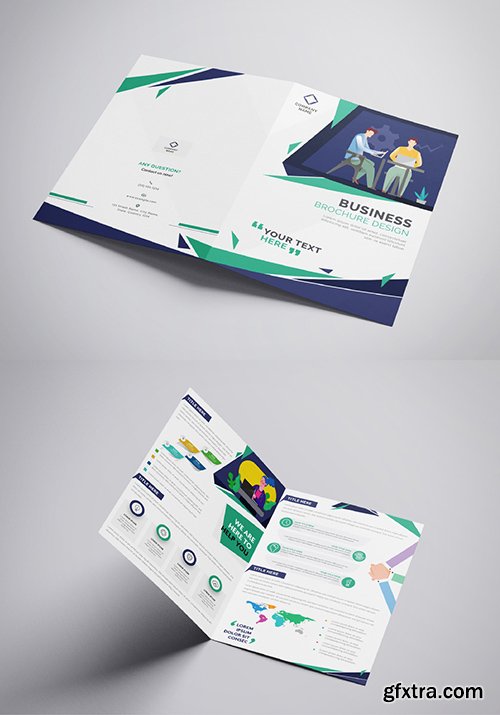 Green and Blue Business Brochure Layout 321102545