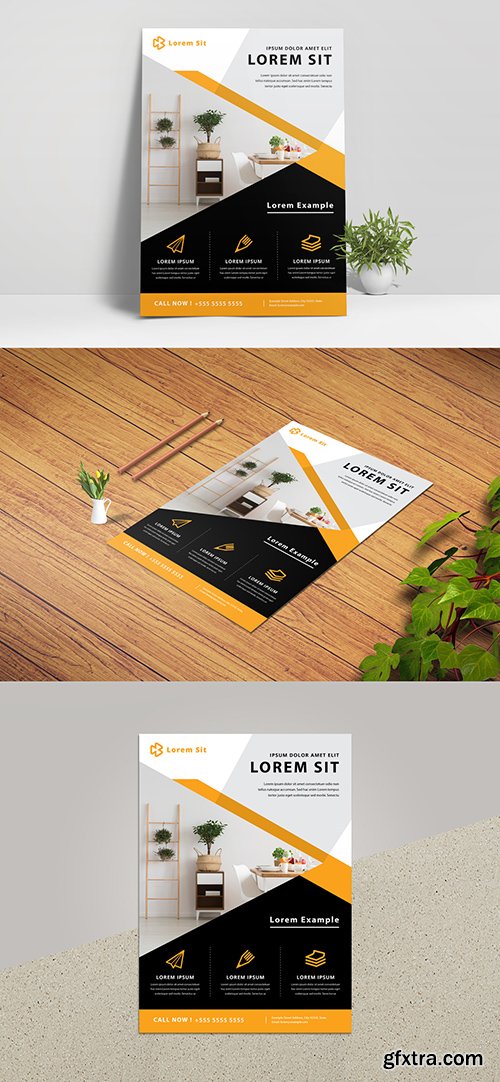 Business Flyer Layout with Orange Concept 334507009 Business Flyer Layout with Orange Concept 334507009