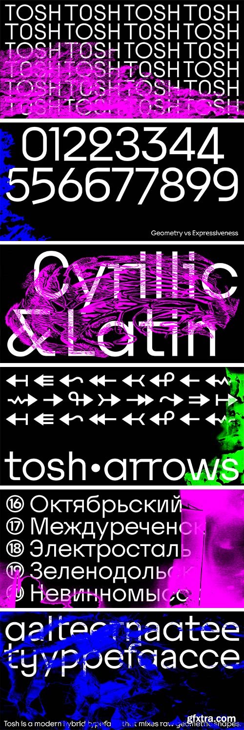 Tosh Font Family Tosh Font Family