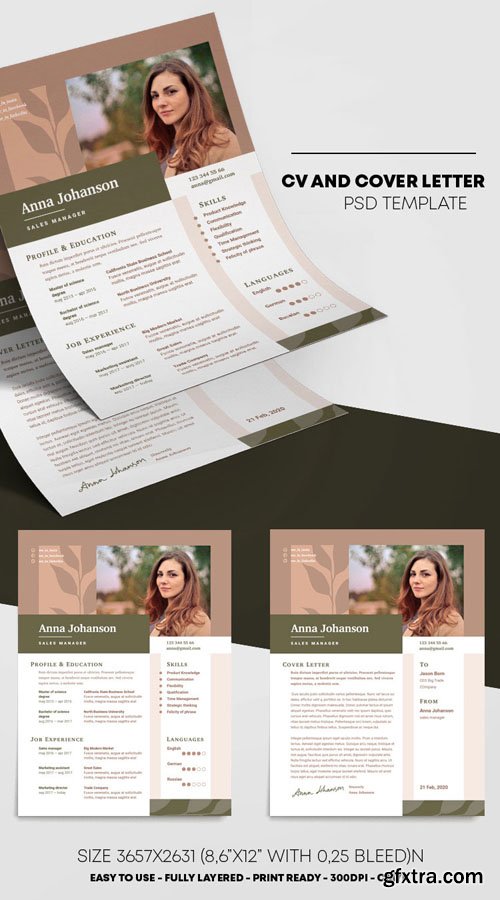CV and Cover Letter PSD Template CV and Cover Letter PSD Template