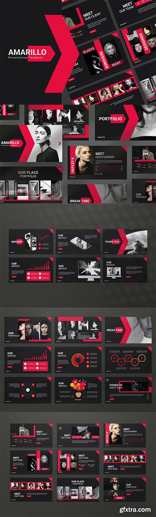 Amarillo Black Business Powerpoint, Keynote and Google Slide Template