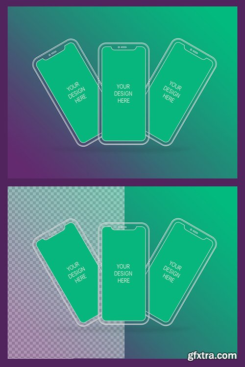 3 Wireframe Smartphones Screen Mockups with Transparent Background 337056004 3 Wireframe Smartphones Screen Mockups with Transparent Background 337056004