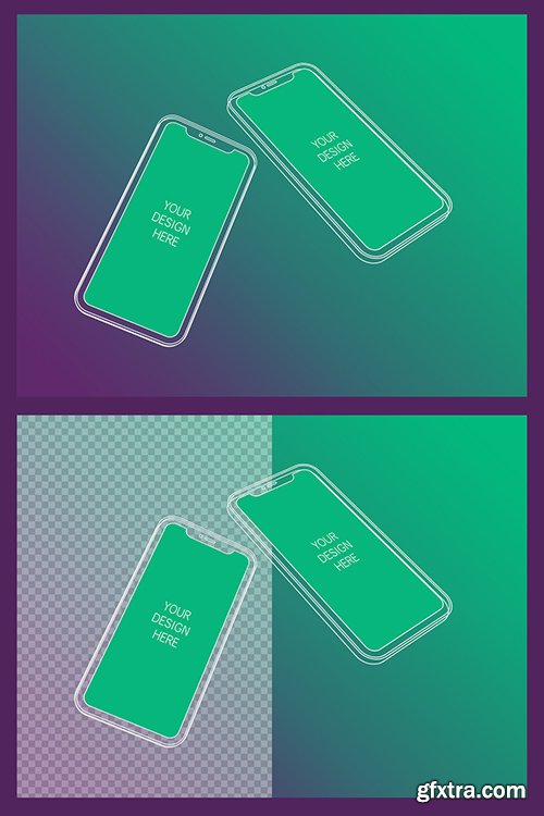 2 Wireframe Smartphones Screen Mockups with Transparent Background 337055310 2 Wireframe Smartphones Screen Mockups with Transparent Background 337055310