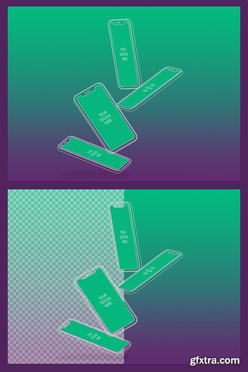 4 Wireframe Smartphones Screen Mockups with Transparent Background 337076248 4 Wireframe Smartphones Screen Mockups with Transparent Background 337076248