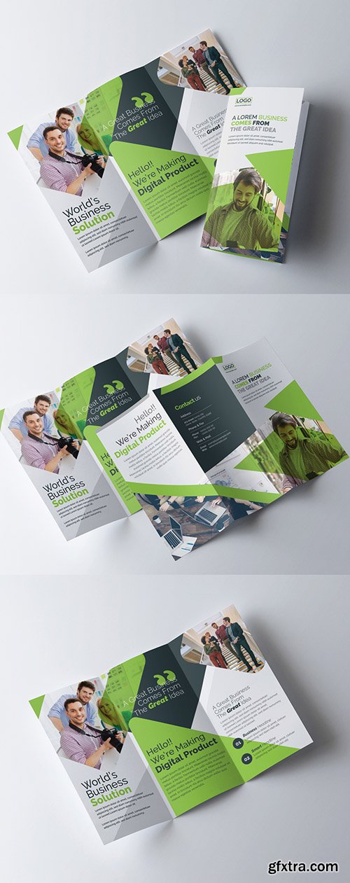 Corporate Trifold Brochure with Green Layout 335409946 Corporate Trifold Brochure with Green Layout 335409946