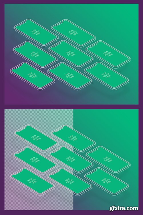8 Wireframe Smartphones Screen Mockups with Transparent Background 337080189 8 Wireframe Smartphones Screen Mockups with Transparent Background 337080189