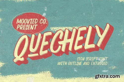 CM - Quechely Sign Retro Layered Font 4801724 CM - Quechely Sign Retro Layered Font 4801724