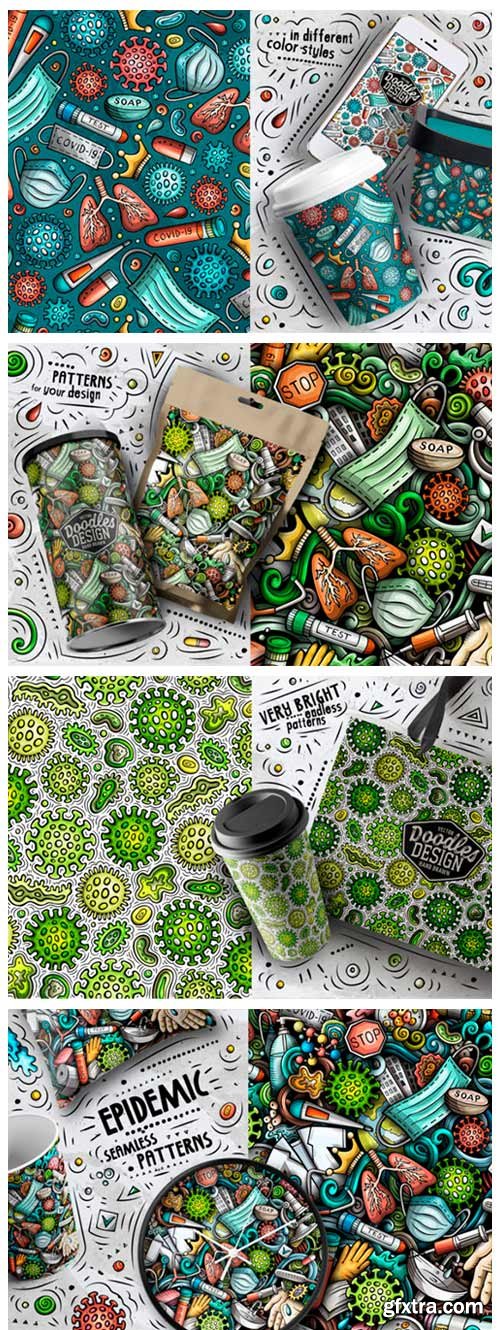 7 Epidemic Cartoon Seamless Patterns 3856376 7 Epidemic Cartoon Seamless Patterns 3856376