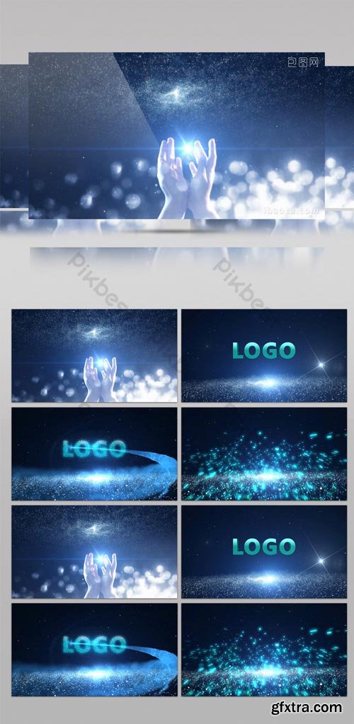 PikBest - Shock particles two-handed technology show logo interpretation AE template - 622076