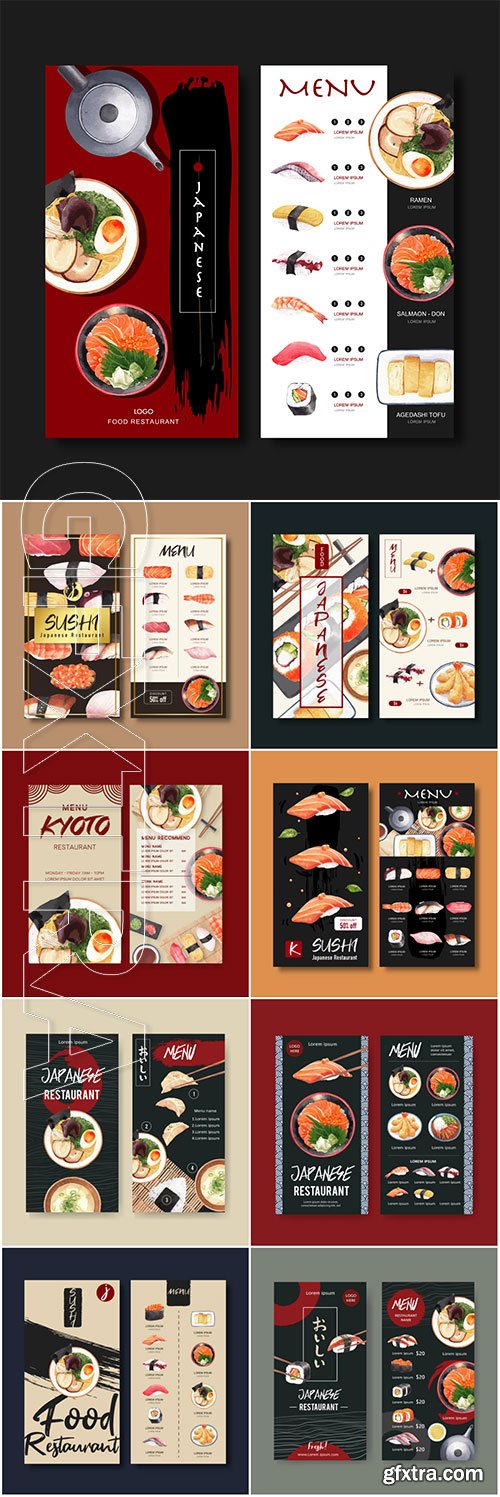 Sushi menu vector collection for restaurant Sushi menu vector collection for restaurant