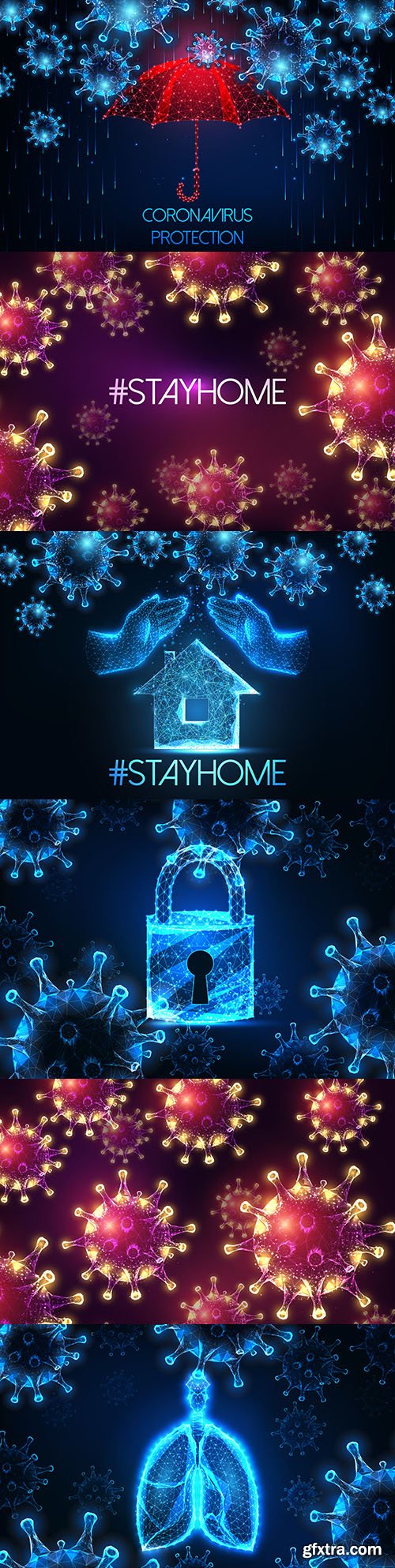 Futuristic backgrounds coronavirus covid-19 neon design
