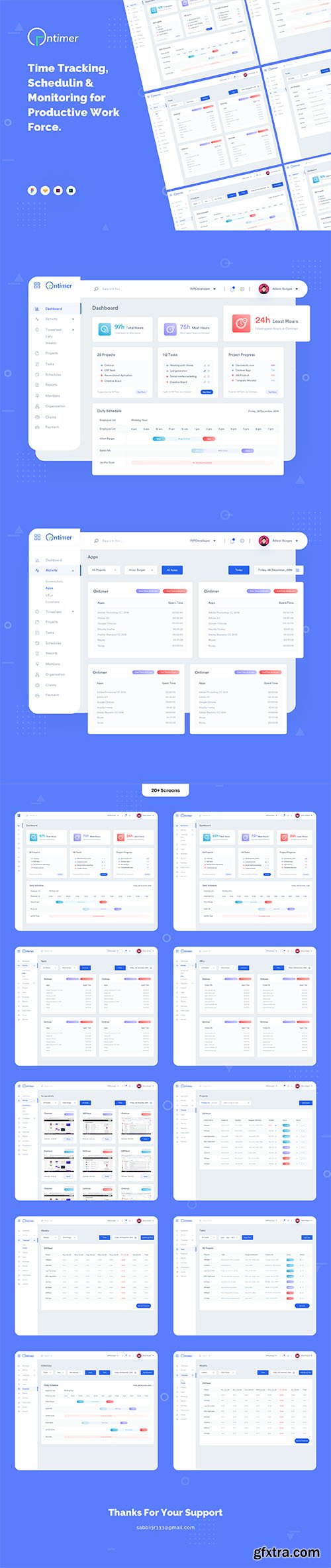 OnTimer - Time Tracking, Scheduling & Monitoring Web App