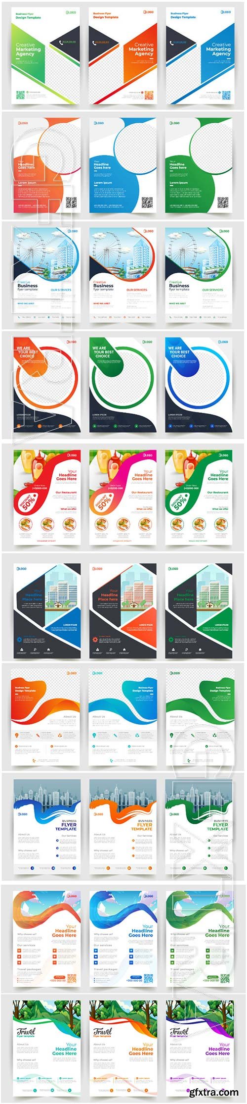Business flyer vector template design with abstract concept