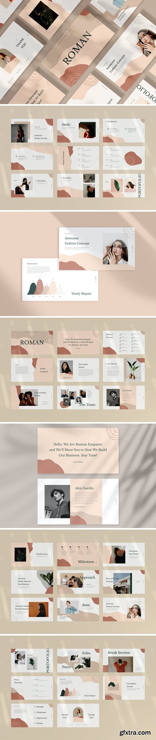 Roman Powerpoint, Keynote and Google Slides Templates