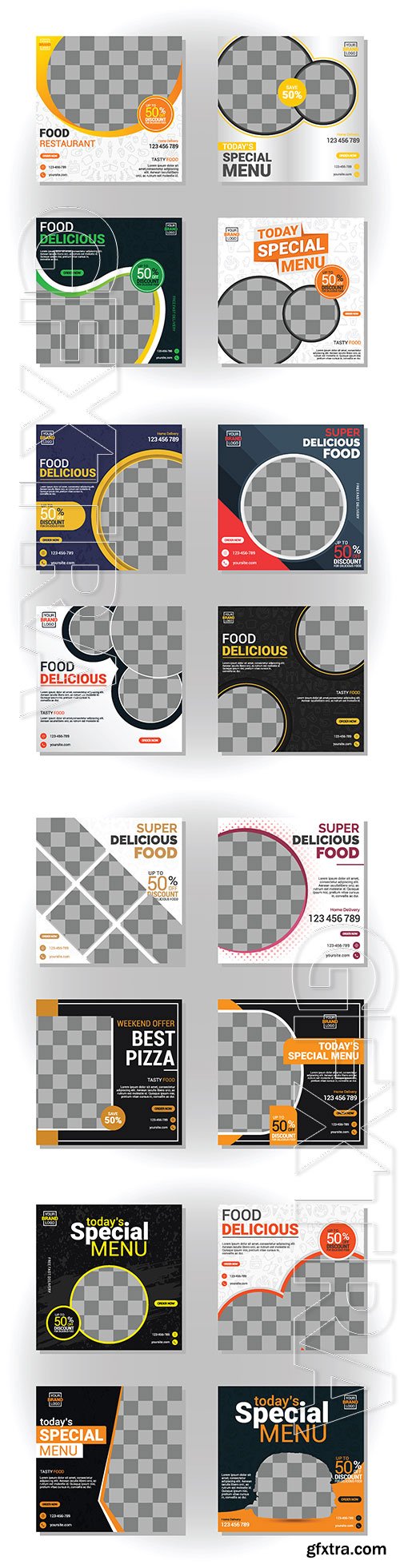 Food social media post collection card template # 2