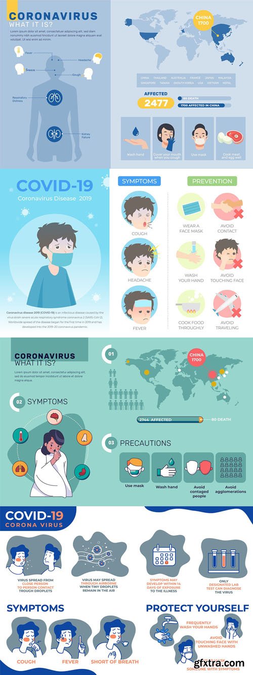 Coronavirus Infographic Vector Set - Protect Yourself Coronavirus Infographic Vector Set - Protect Yourself