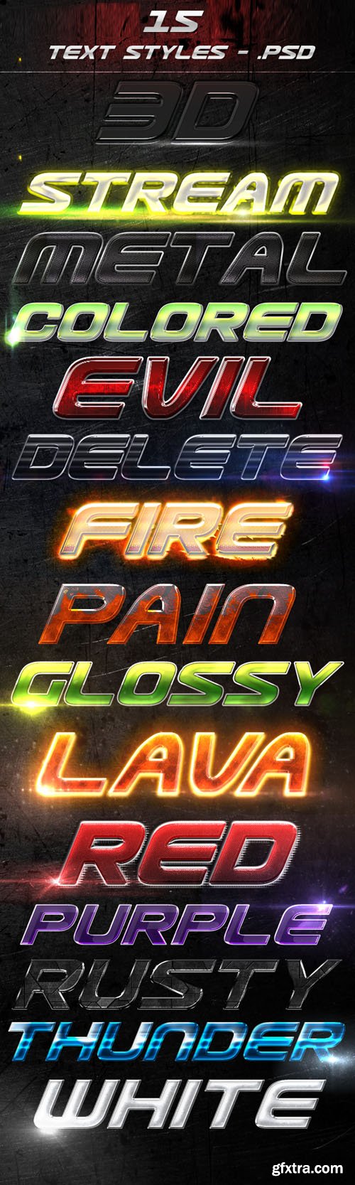 15 Text Styles Collection for Photoshop 15 Text Styles Collection for Photoshop