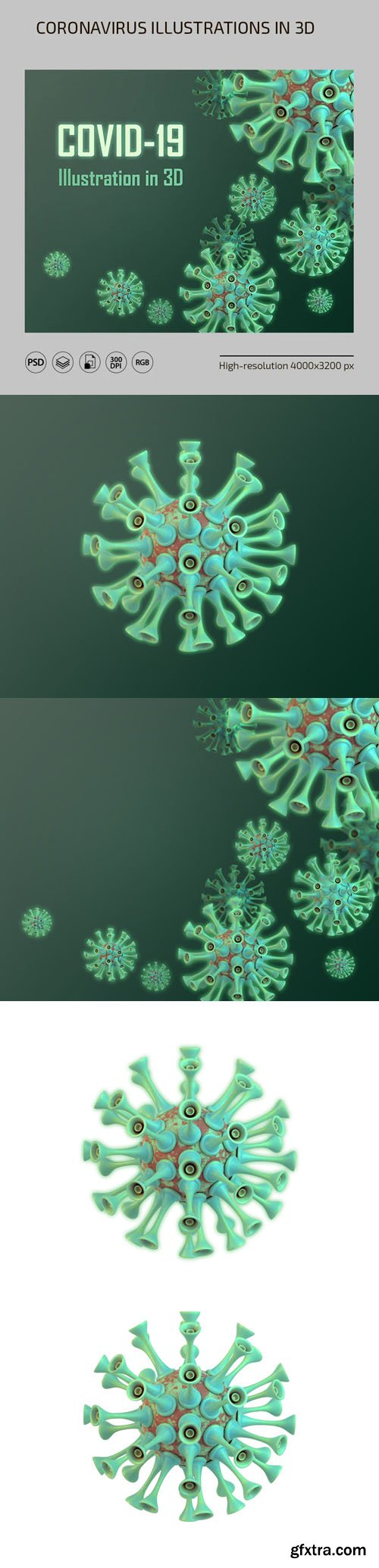 COVID-19 Illustrations in 3D COVID-19 Illustrations in 3D