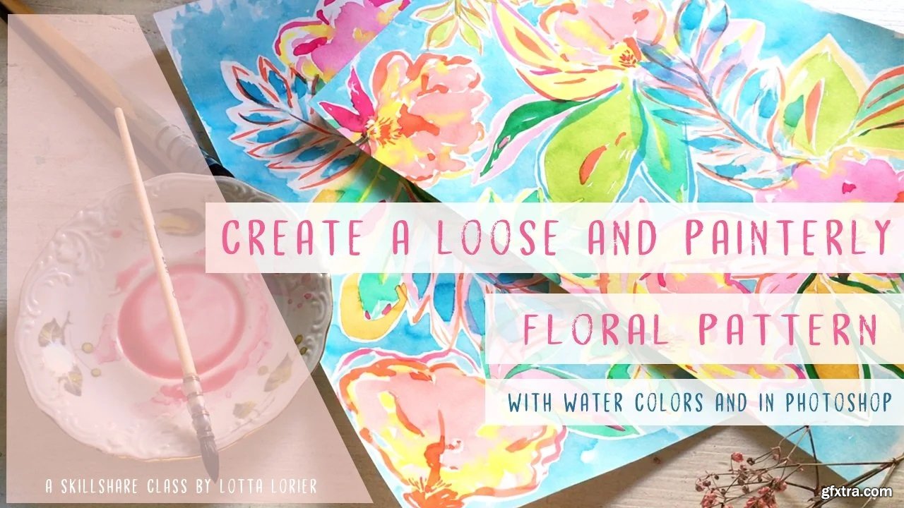 Create a Loose and Painterly Floral Pattern with Water Color and
