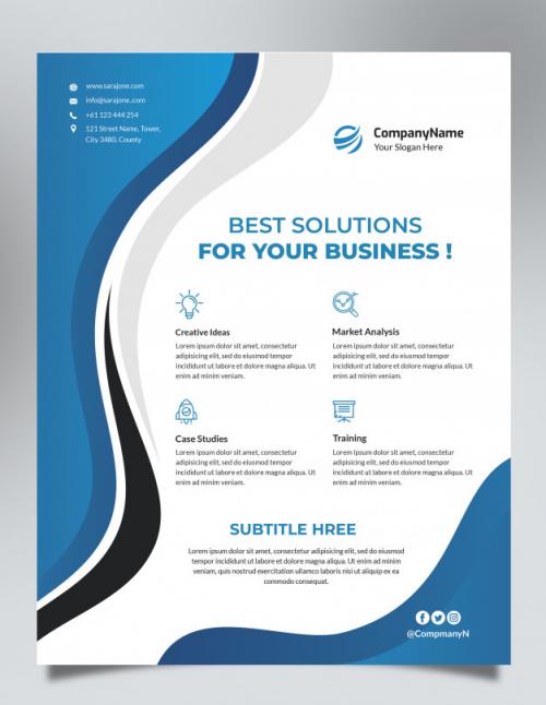 Corporate Flyer With Abstract Shapes Premium PSD