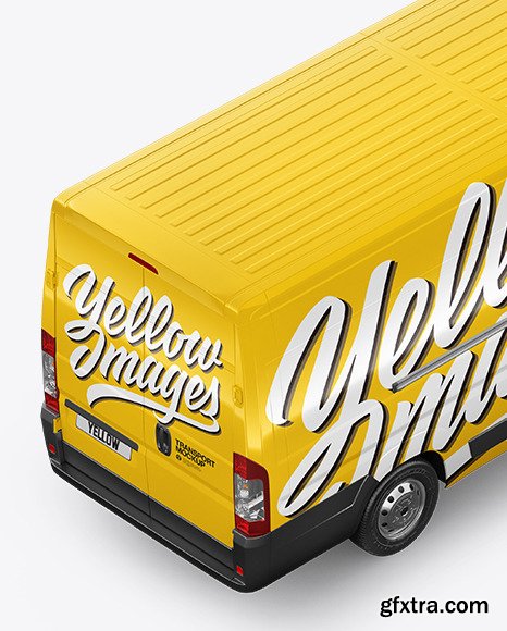 Panel Van Mockup - Back Half Side View 58749