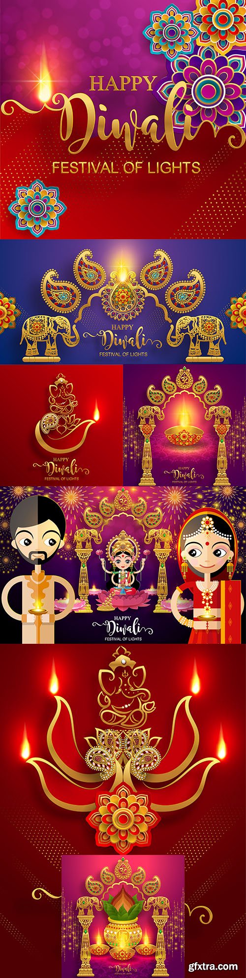 Divali, dipavali festival of lights India with gold drawing Divali, dipavali festival of lights India with gold drawing