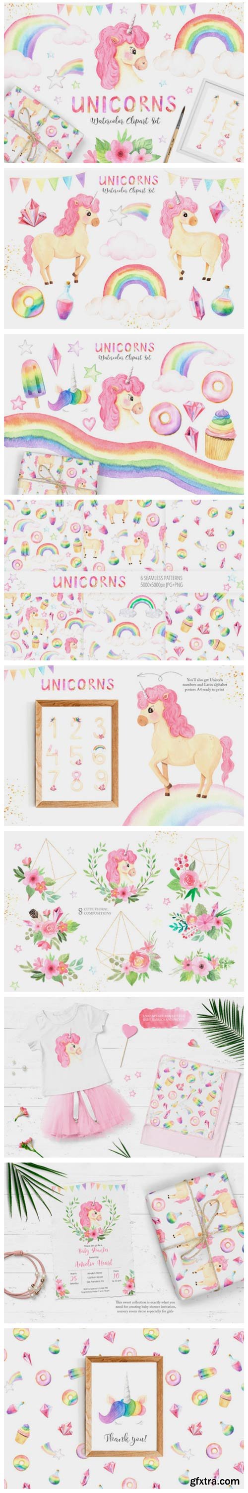 Watercolor Unicorns Set Vol.2 3662415