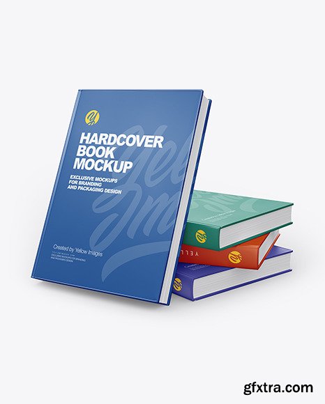 Hardcover Books w/ Glossy Cover Mockup 58775
