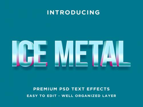 Ice Metal 3d Text Effect Template Psd Premium PSD