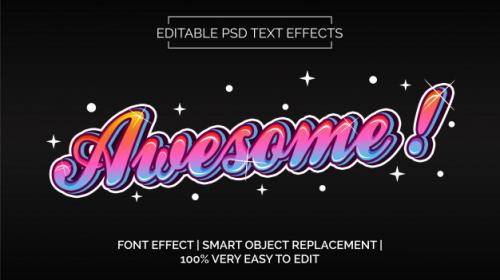 Awesome Text Effects Style Premium PSD