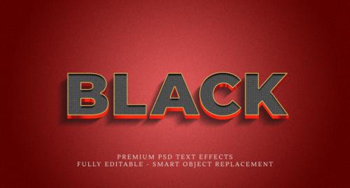 Black Text Style Effect Premium PSD
